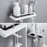 Adjustable Shower Caddy – Drill-Free Rod Clamp, Rustproof, White & Black