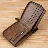 Vintage Geldbörse mit Rundum-Reißverschluss – Stilvolle Brieftasche mit Kartenfächern und Münzfach für Damen