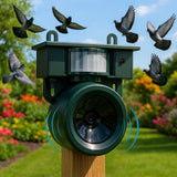 Solar Bird Repellent – PIR Sensor, Predator Sounds & Weatherproof