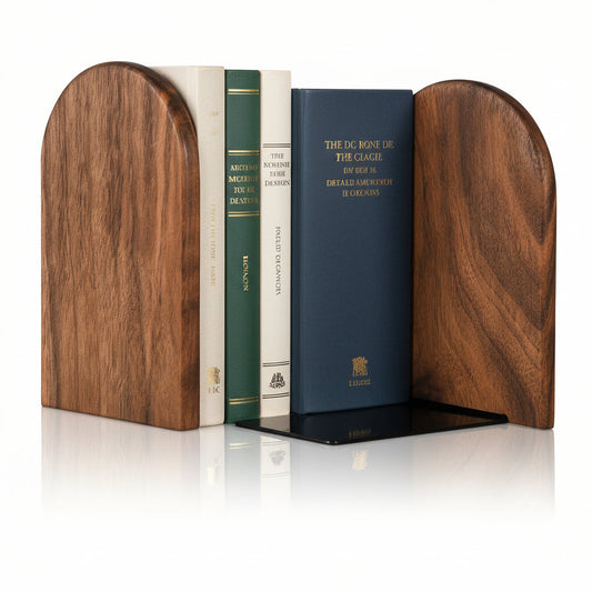 Wooden Bookends – Black Walnut, Heavy-Duty & Desk Organizer