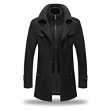 Men Winter Coat Blend Insulated Long Trench Jacket