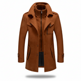 Men Winter Coat Blend Insulated Long Trench Jacket