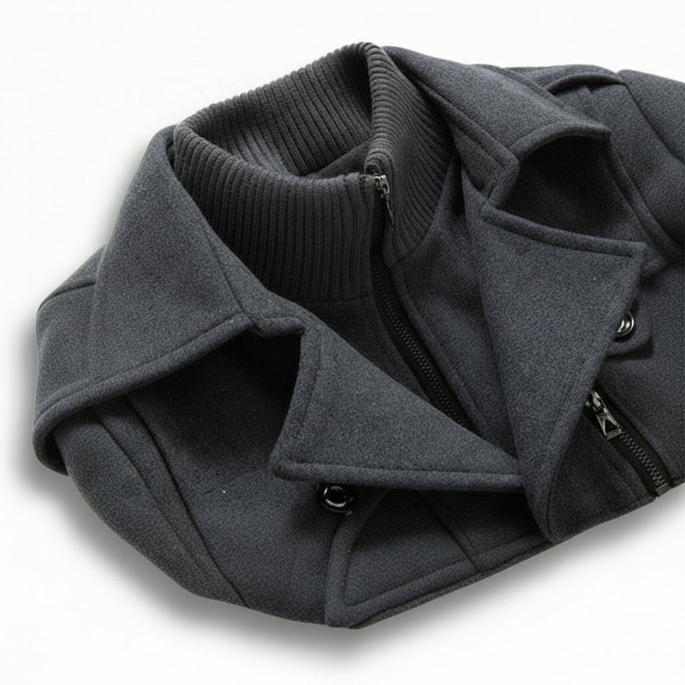 Men Winter Coat Blend Insulated Long Trench Jacket