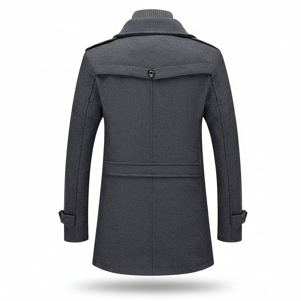 Men Winter Coat Blend Insulated Long Trench Jacket