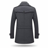 Men Winter Coat Blend Insulated Long Trench Jacket