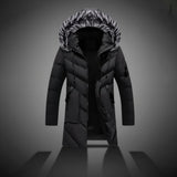 Men Winter Jacket Lined Hooded Cold Weather Coat