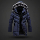 Men Winter Jacket Lined Hooded Cold Weather Coat