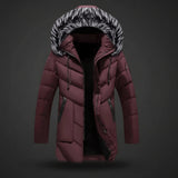 Men Winter Jacket Lined Hooded Cold Weather Coat