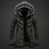 Men Winter Jacket Lined Hooded Cold Weather Coat