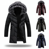 Men Winter Jacket Lined Hooded Cold Weather Coat