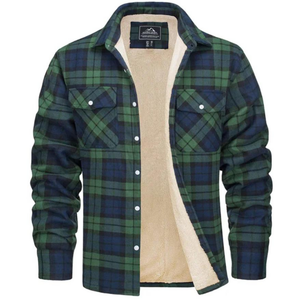 Arvid – Fleece-Lined Men's Plaid Jacket