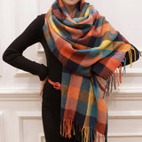 Winter Scarf Soft Plaid Warm Wrap Cold Weather