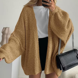 Women Cardigan Oversized Open Front Lantern Sleeve Sweater