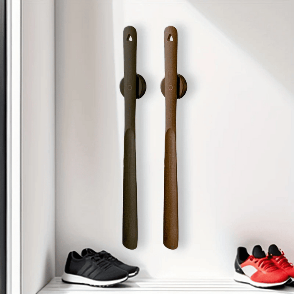 Magnetic Wooden Shoe Horn – Ergonomic Long-Handle Shoehorn for Easy Wear