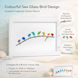 Wall Art Picture Frame Sea Glass Bird Driftwood Coastal Display