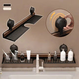 Walnut Wood Sink Shelf – No Drill Organizer for Effortless Kitchen Storage