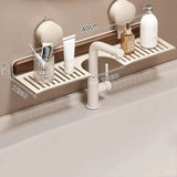 Walnut Wood Sink Shelf – No Drill Organizer for Effortless Kitchen Storage