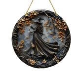 Wall Art Witch Folklore Wood Door Hanging Sign