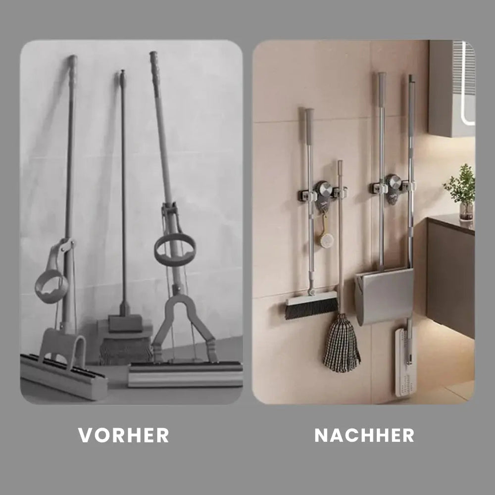 Optimized Product Title: **Platzsparender Besen- und Geräteständer – Einfache Montage ohne Bohren, Ideal für Ordnung und Stauraum**