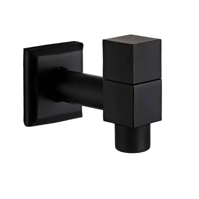 Black Brass Wall Faucet – Garden Tap, G1/2 Thread & Steel Lever