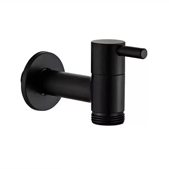 Black Brass Wall Faucet – Garden Tap, G1/2 Thread & Steel Lever