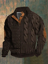 Warm Men's Sweater with Cable-Knit Pattern - Oscar