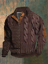Warm Men's Sweater with Cable-Knit Pattern - Oscar