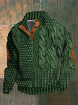 Warm Men's Sweater with Cable-Knit Pattern - Oscar