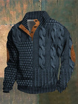 Warm Men's Sweater with Cable-Knit Pattern - Oscar