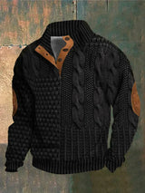 Warm Men's Sweater with Cable-Knit Pattern - Oscar