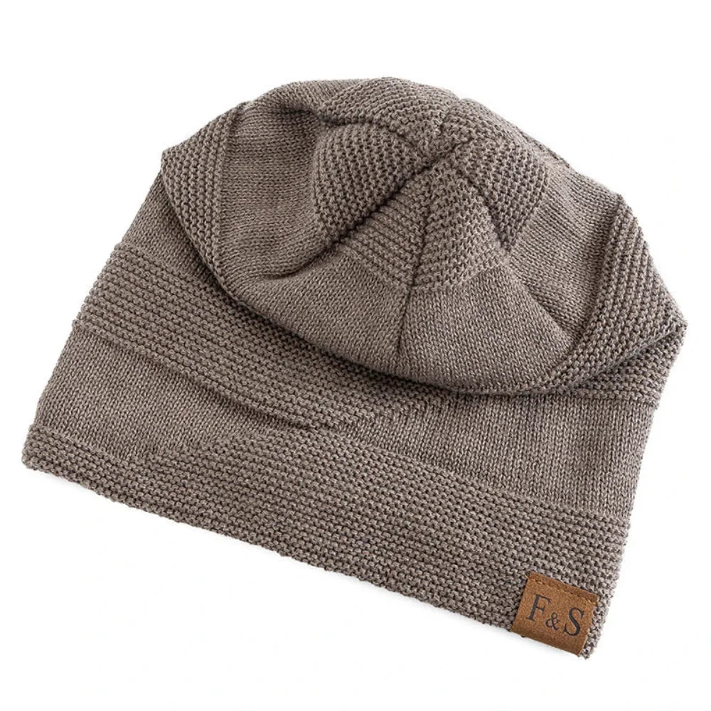 Beanie Winter Hat Knit Acrylic Lined Slouch Style