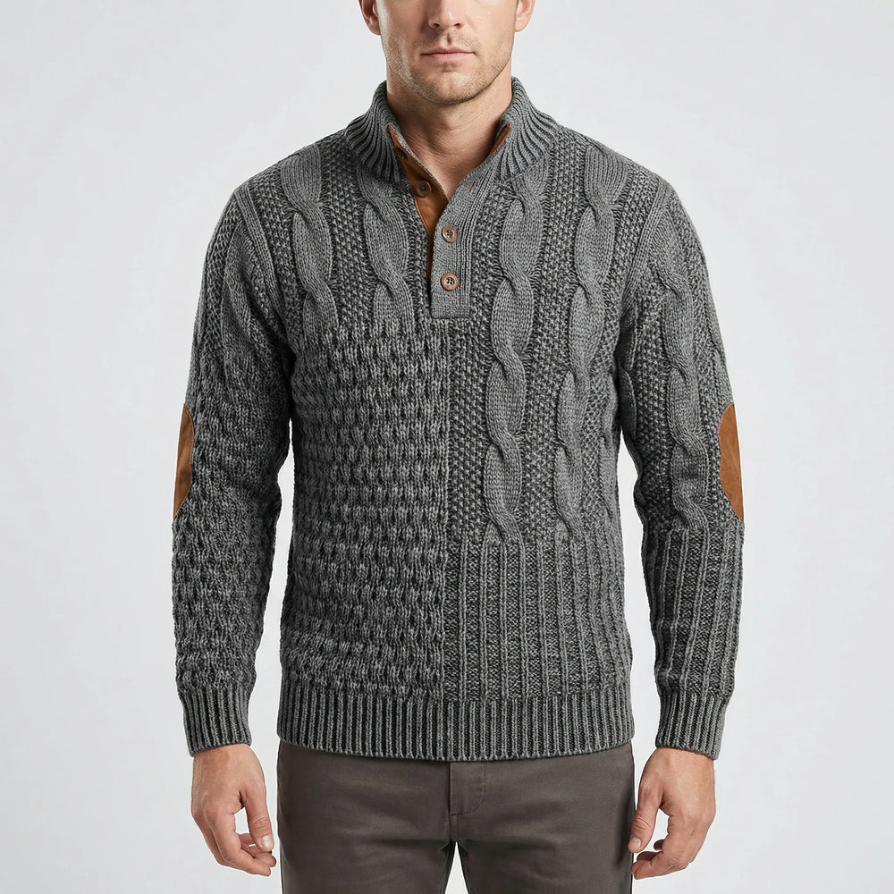 Calvin - Warm Men's Sweater with Cable-Knit Pattern