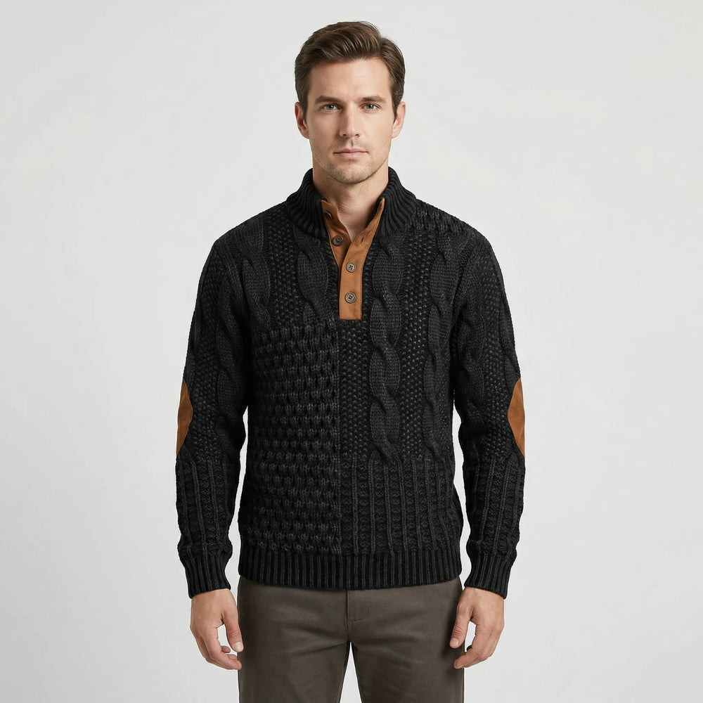 Calvin - Warm Men's Sweater with Cable-Knit Pattern