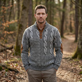 Calvin - Warm Men's Sweater with Cable-Knit Pattern