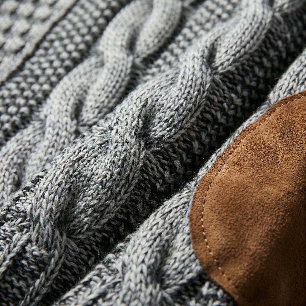 Calvin - Warm Men's Sweater with Cable-Knit Pattern