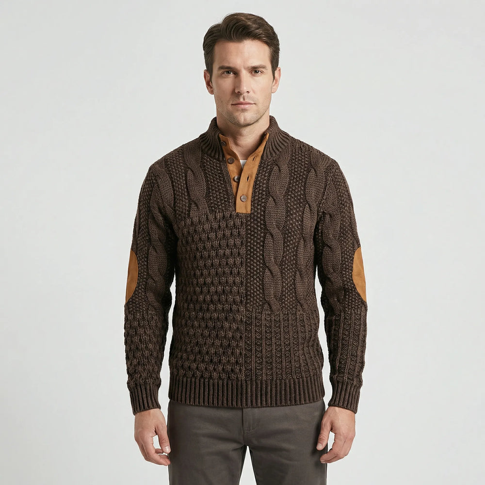Calvin - Warm Men's Sweater with Cable-Knit Pattern