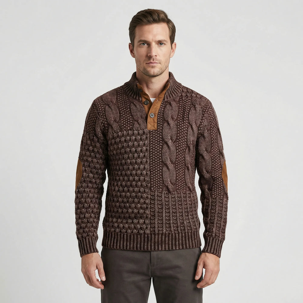 Calvin - Warm Men's Sweater with Cable-Knit Pattern