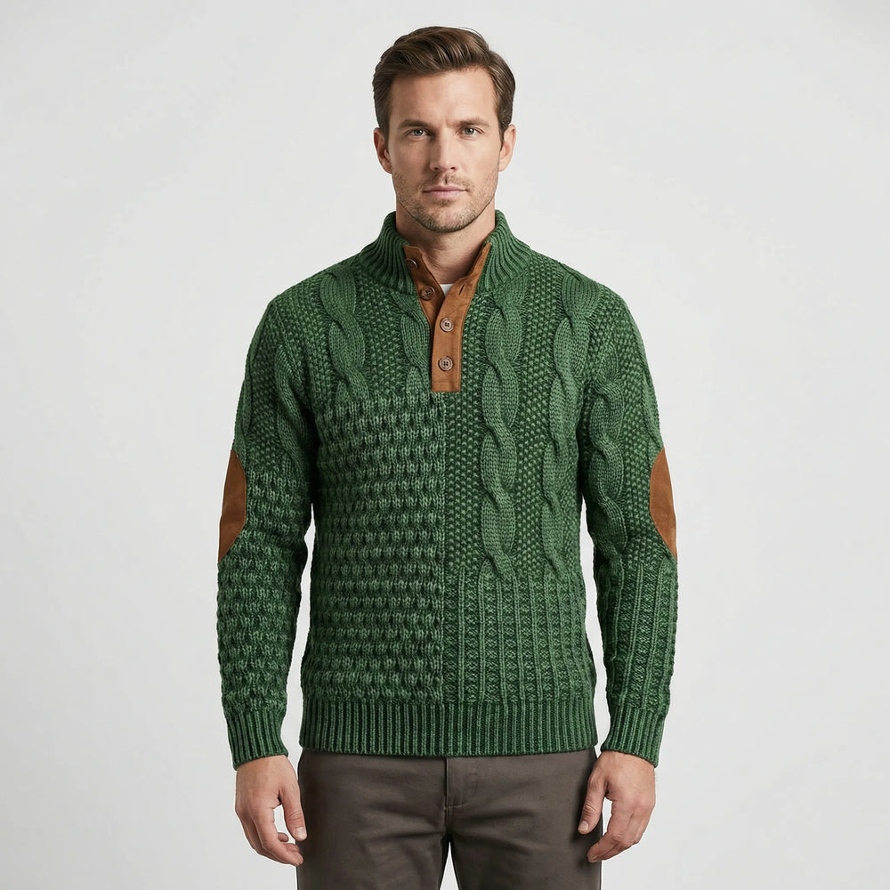 Calvin - Warm Men's Sweater with Cable-Knit Pattern