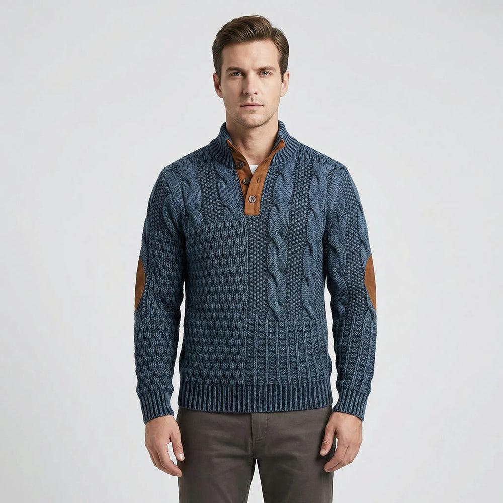 Calvin - Warm Men's Sweater with Cable-Knit Pattern