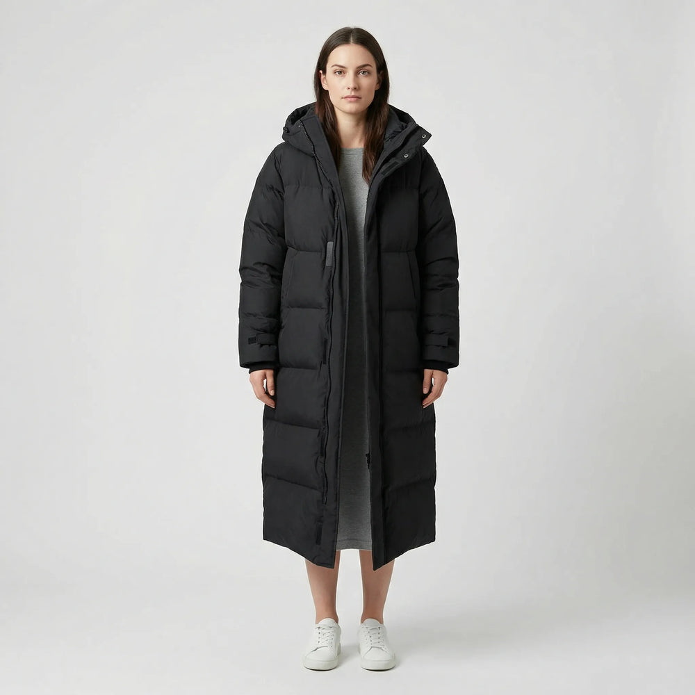 Water-Repellent Longline Quilted Jacket for Women - Cristina