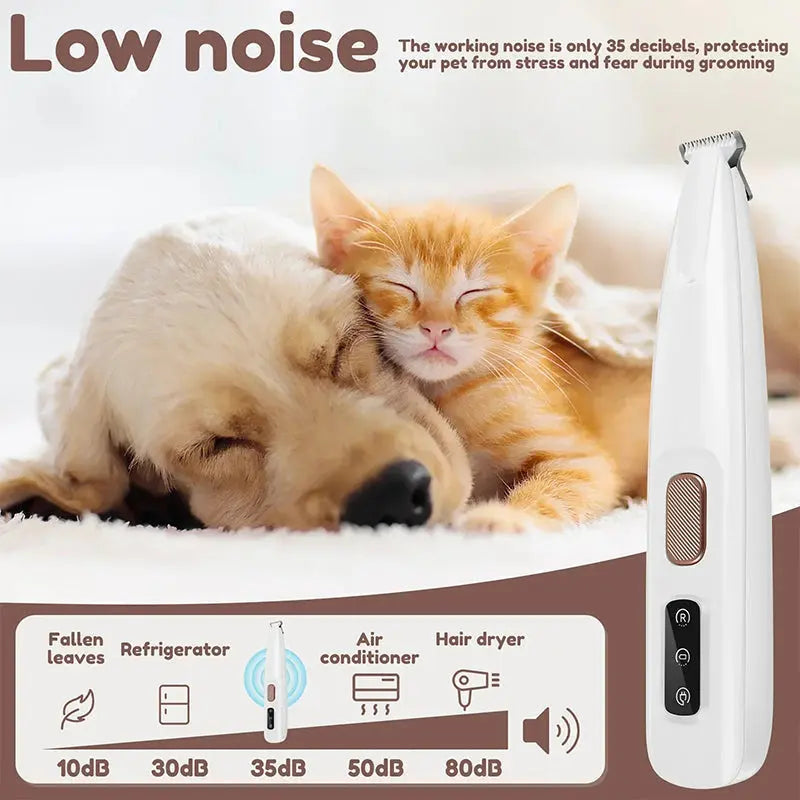 Pet Hair Clipper – LED Light, IPX7 Waterproof & Cordless Rechargeable