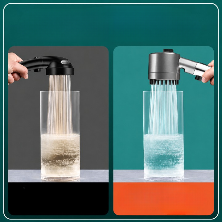 Handheld High-Pressure Shower Head – Massage Spray, Built-In Filter & Water-Saving Nozzles