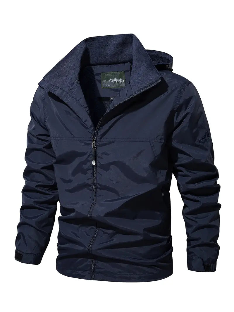 Water-Resistant Outdoor Jacket with Removable Hood - Shane