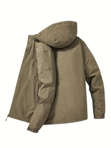 Water-Resistant Outdoor Jacket with Removable Hood - Shane
