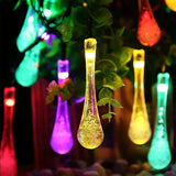 Solar LED Dewdrop String Lights – IP65 Waterproof, 5–12m, 20–100 LEDs, Warm White & RGB