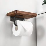 Wandmontierter Holz Toilettenpapierhalter mit Ablage – Stilvoller und Praktischer Bad Organizer