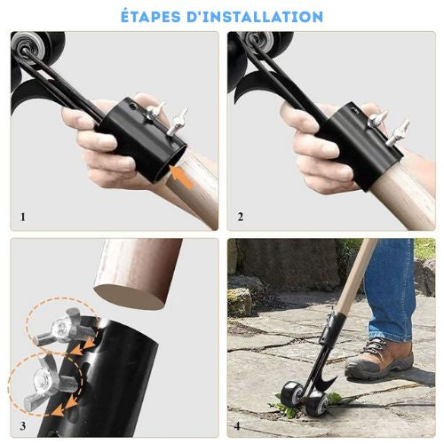 Rolling Weed Puller – Back-Saving, Paver Joint Cutter & Lightweight Steel
