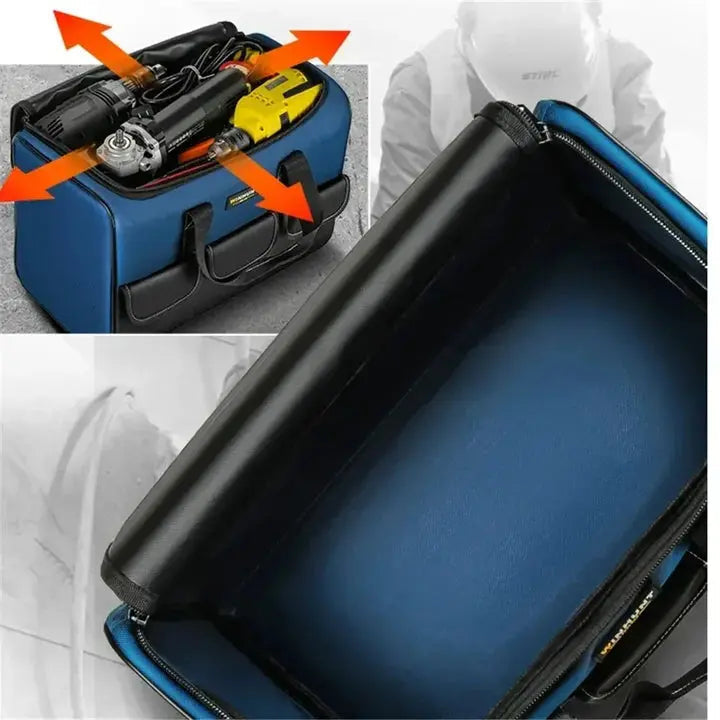 Waterproof Oxford Tool Bag – Multiple Pockets, Shoulder Strap & 3 Sizes
