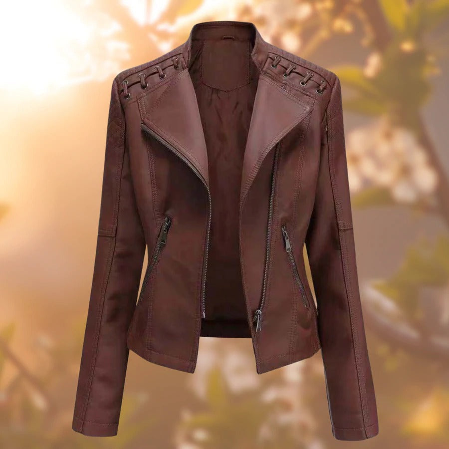 CoraJacket - Leather Jacket for Women - Dark Brown