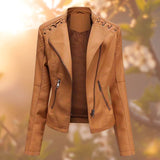 CoraJacket - Leather Jacket for Women - Orange
